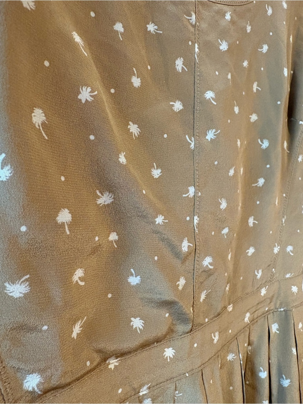 Club Monaco 100% Silk Palm Print Open Back Fit & Flare Dress Size 6 Resort Chic - Picture 6 of 10
